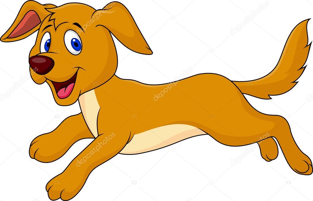 Cute dog cartoon running — Stock Vector © tigatelu #23051970