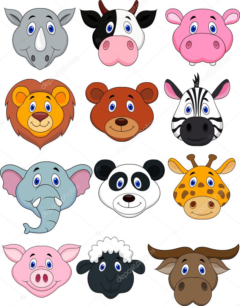 Cartoon animal head icon