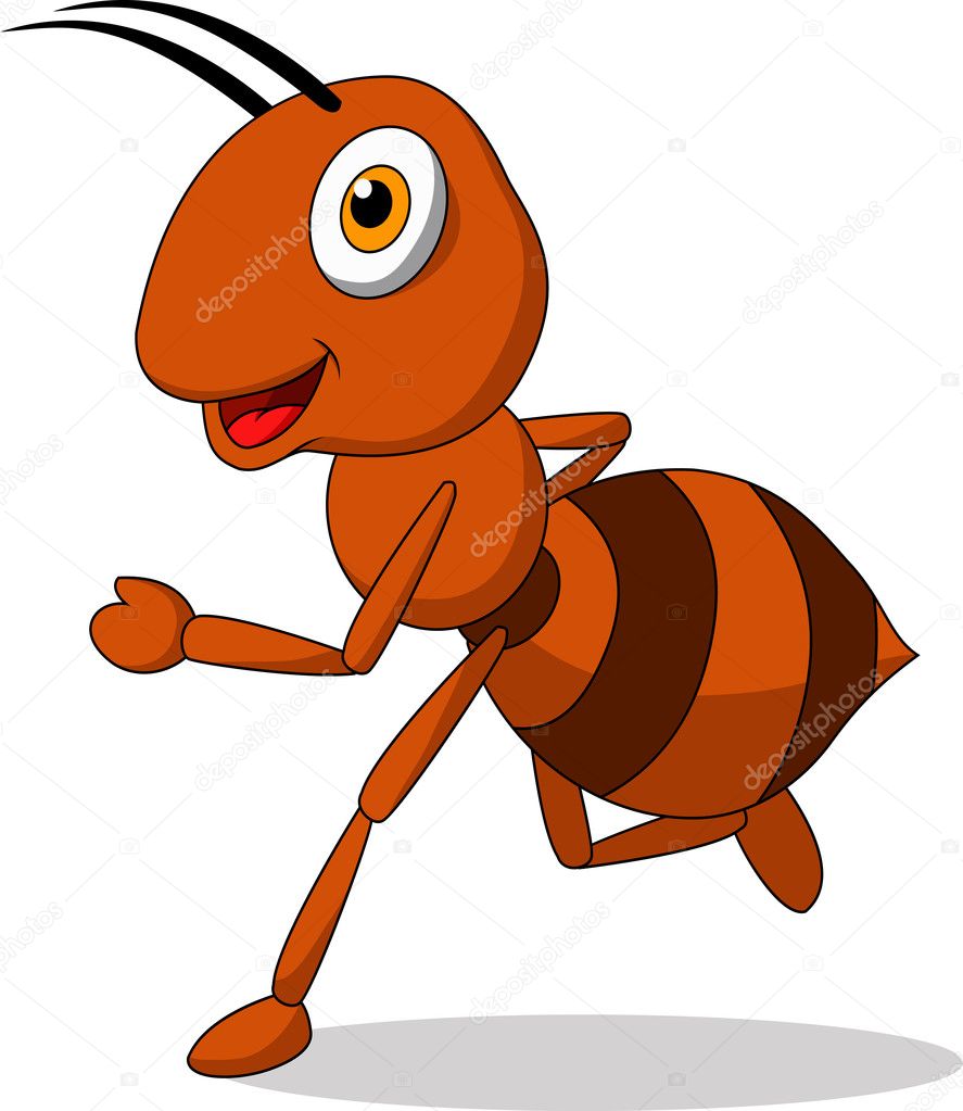 Cute ant cartoon running Stock Vector Image by ©tigatelu #23054902
