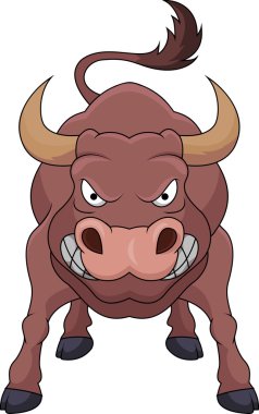 Angry bull cartoon clipart