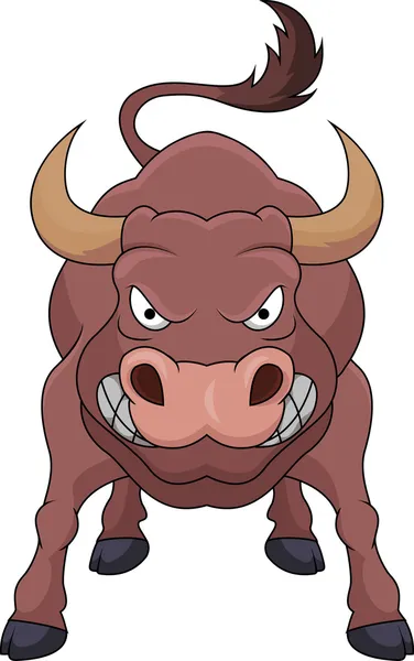 Boos stier cartoon — Stockvector