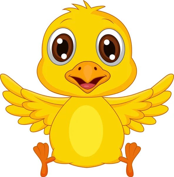 Lindo bebé pollo dibujos animados — Vector de stock