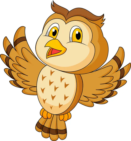Cute owl cartoon flying — Stock Vector
