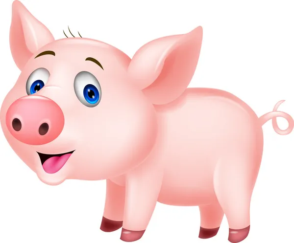 Söt baby grisen tecknade — Stock vektor