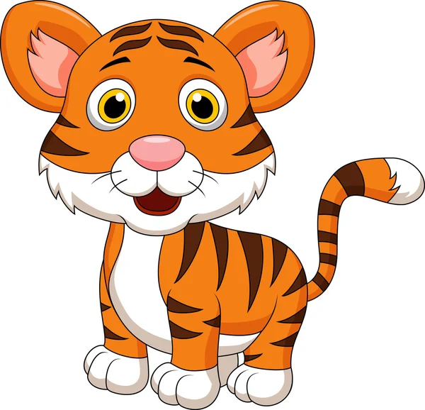 Милий дитячий тигр мультфільм — стоковий вектор