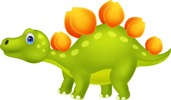 Niedlicher grüner Dinosaurier-Cartoon — Stockvektor