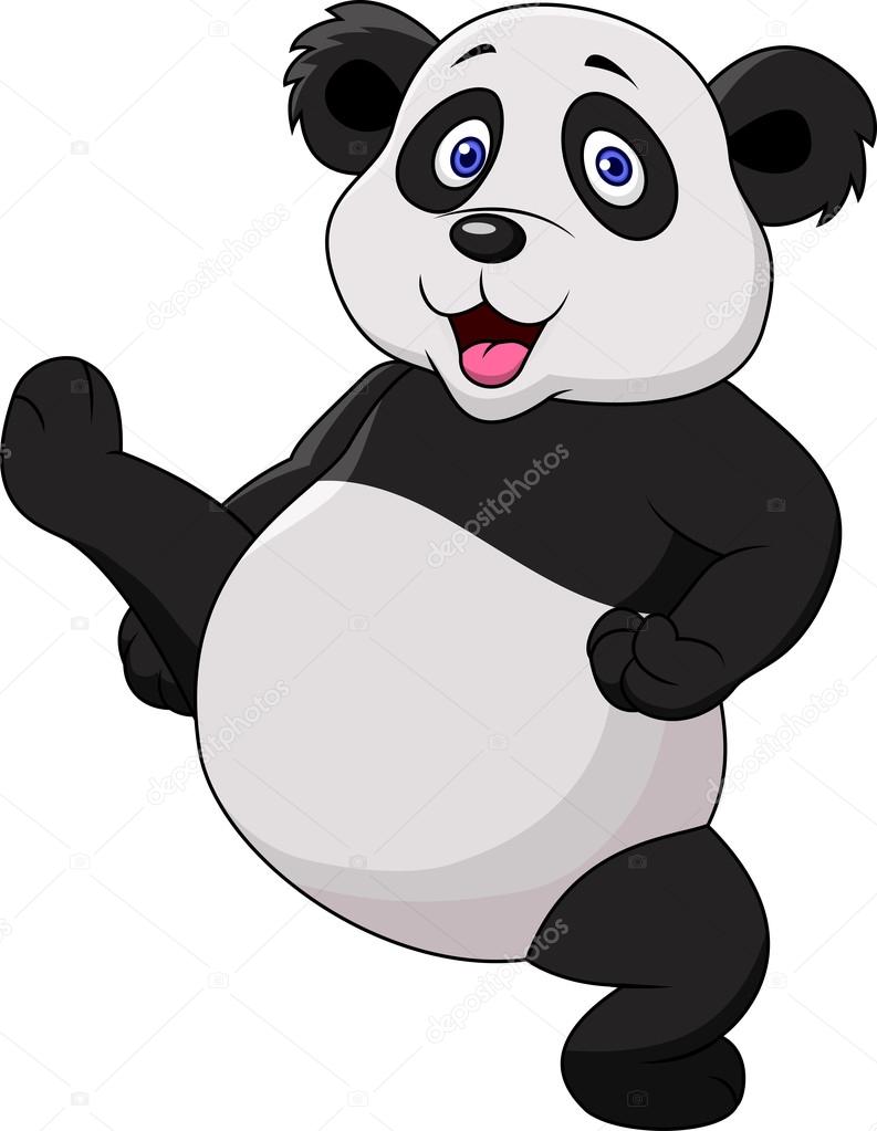 Cute panda doing martial art