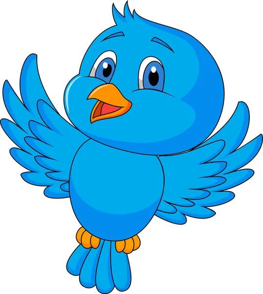 Blue bird cartoon — Stock Vector