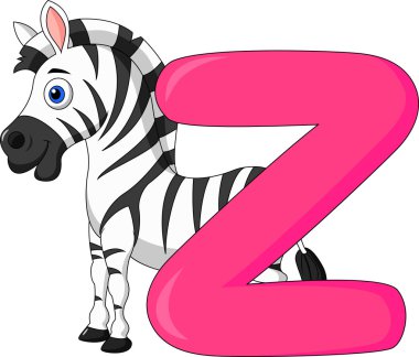 zebra karikatür ile z alfabe