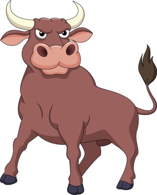 Strong bull cartoon clipart