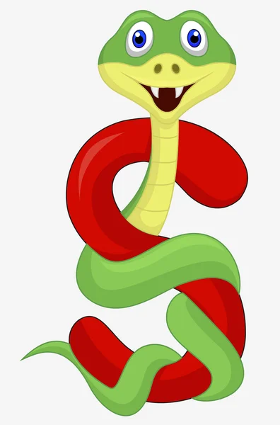 Alphabet S avec dessin animé serpent — Image vectorielle