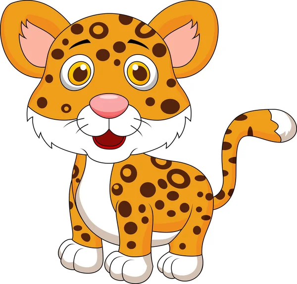 Cute baby jaguar cartoon — Stock Vector