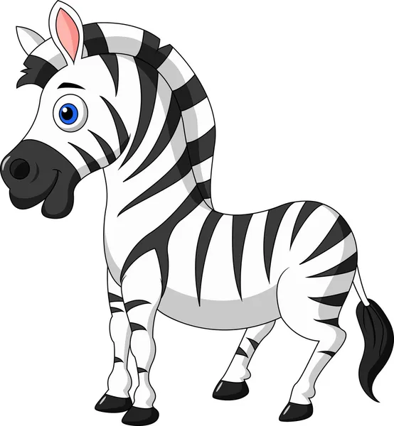 Şirin zebra karikatür — Stok Vektör