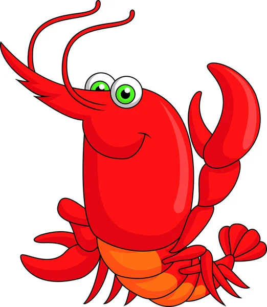 Desenhos animados de lagosta bonito — Vetor de Stock