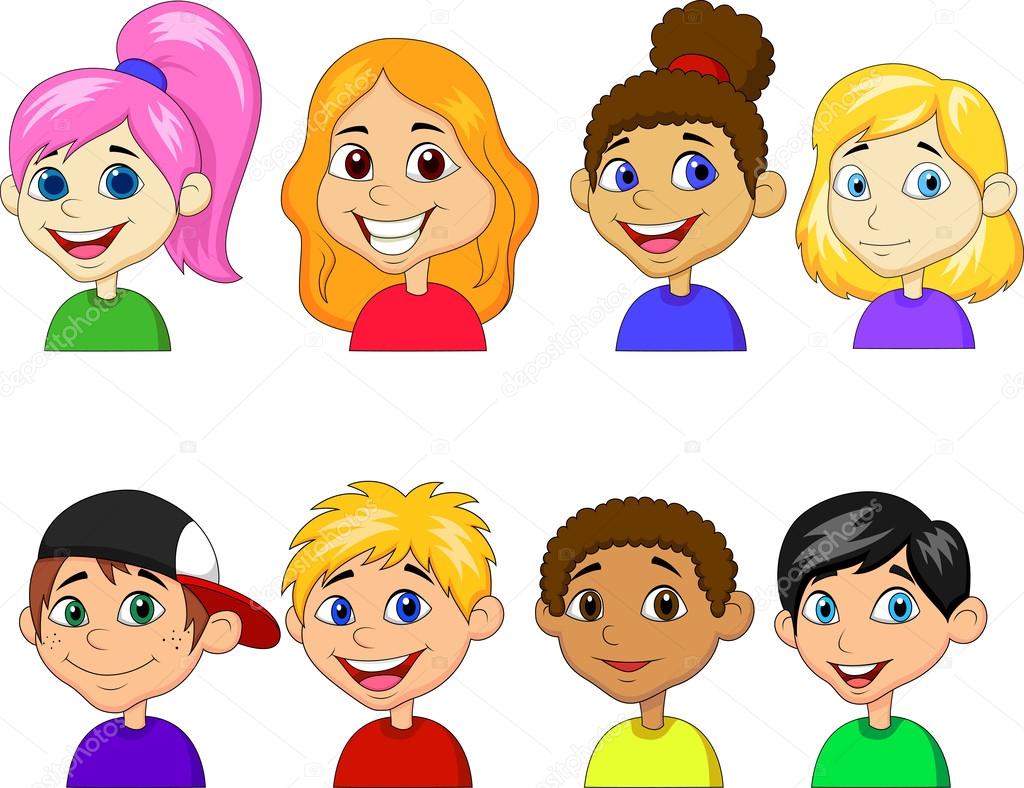 Conjunto de cole o de desenhos animados menino e menina vetor es de