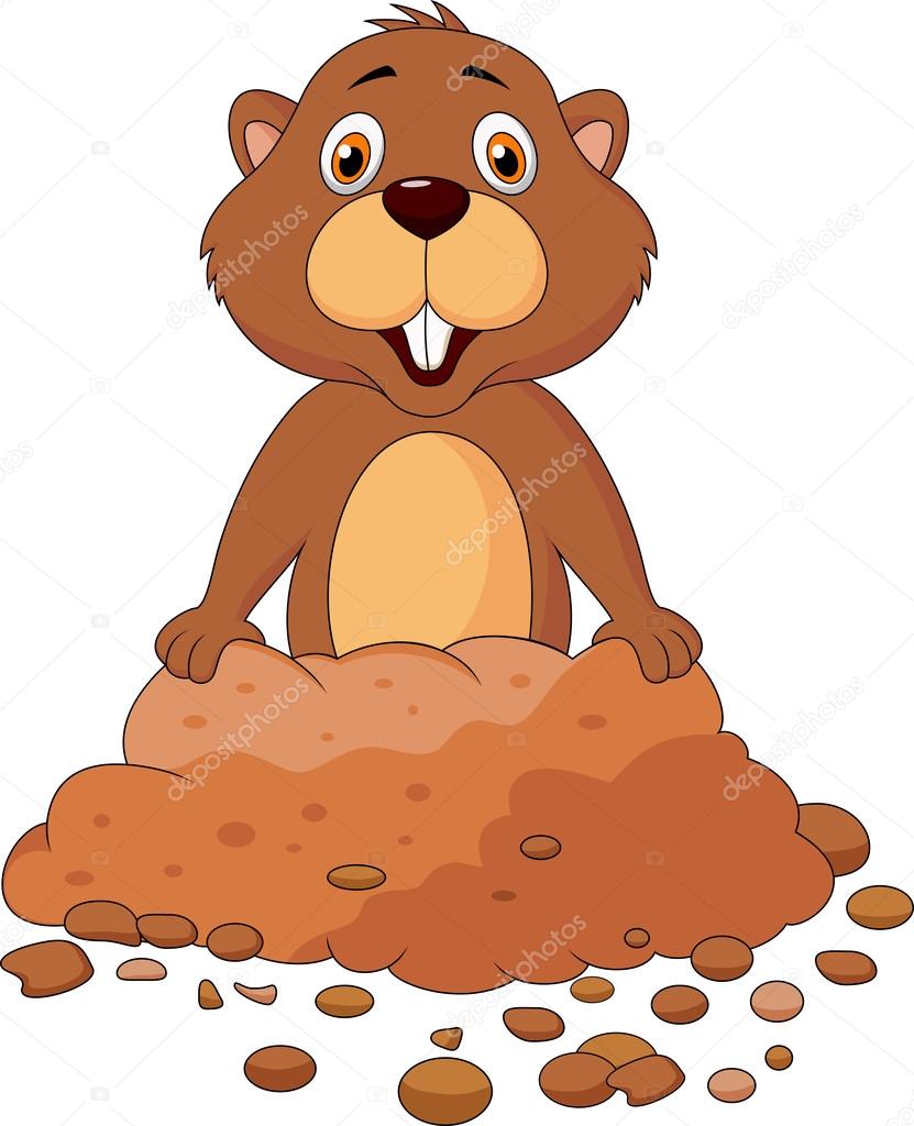 Dessin animé mignon marmotte — Image vectorielle #25388373