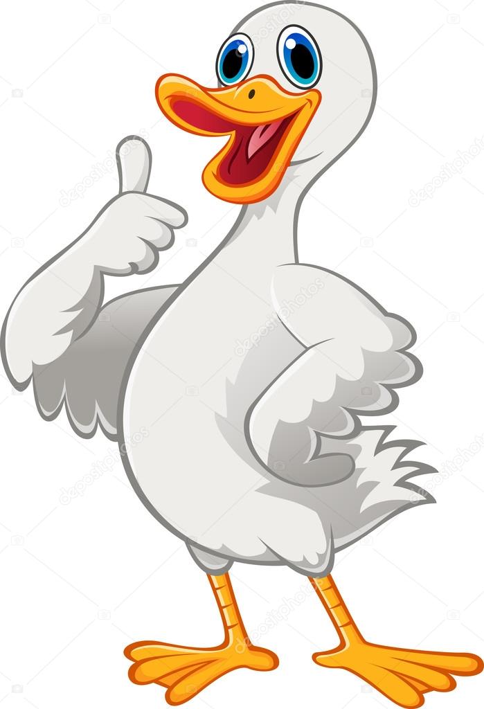 Cute duck cartoon with thumb up