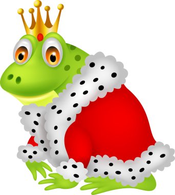 Frog king cartoon clipart