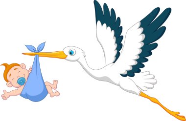 Leylek bebek çocuk karikatür