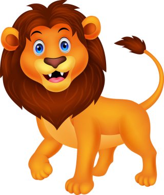 sevimli aslan çizgi yürüyüş