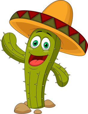 Cute cactus cartoon character