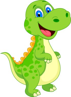 sevimli küçük dinozor vektör çizim