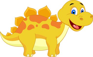 sevimli küçük dinozor vektör çizim