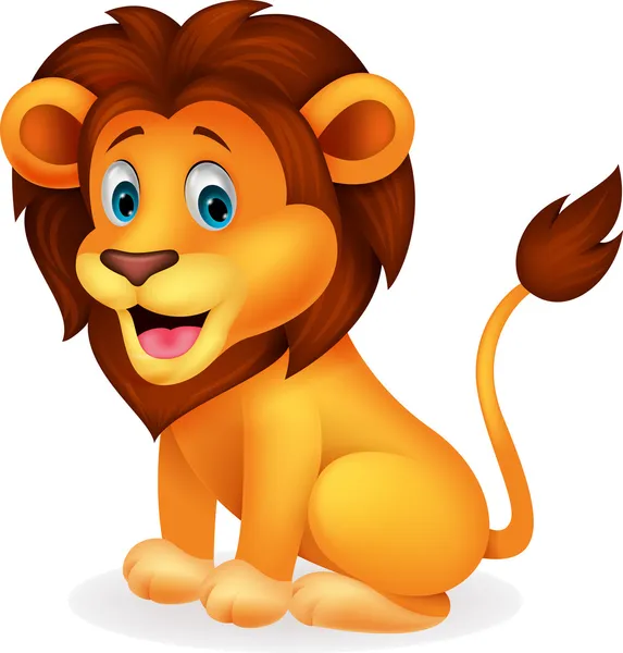 Mignon lion dessin animé — Image vectorielle