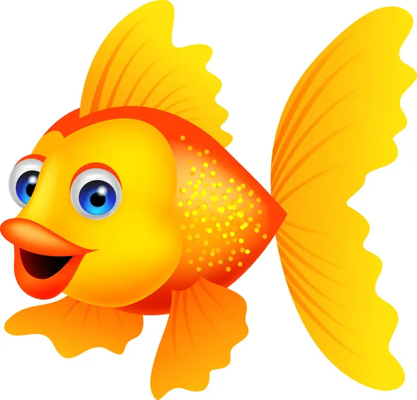 Golden fish cartoon — Stock Vector