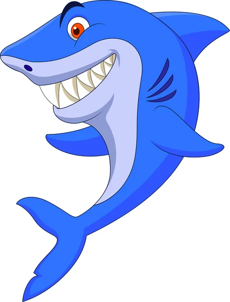 Desenhos animados de tubarão bonito — Vetor de Stock