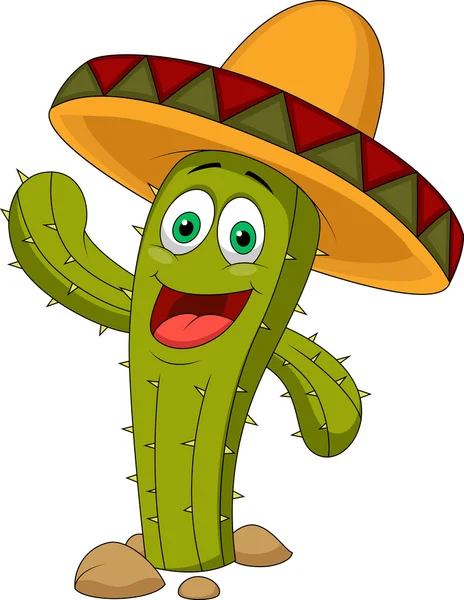 Cute cactus cartoon character — Stock Vector