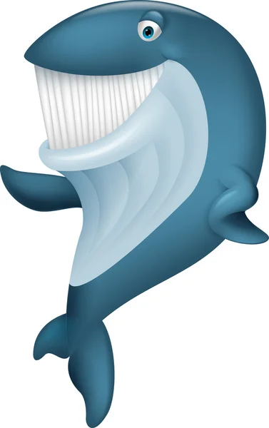 Sevimli balina karikatür sallayarak — Stok Vektör