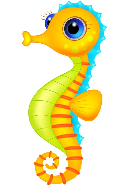 Roztomilý seahorse kreslený — Stockový vektor