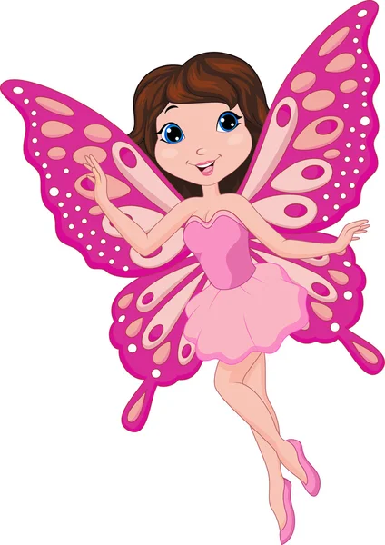 Cute pink fairy cartoon — Stock Vector