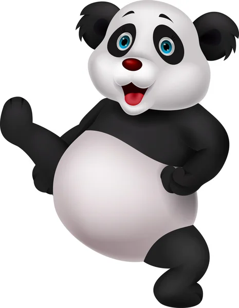 Panda cartoon doen martial art — Stockvector