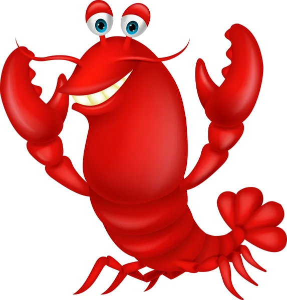 Mignon homard dessin animé — Image vectorielle