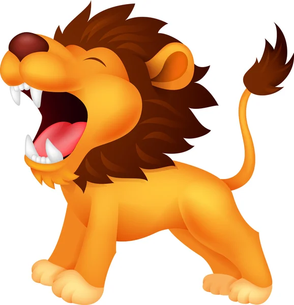 Löwen-Cartoon brüllt — Stockvektor