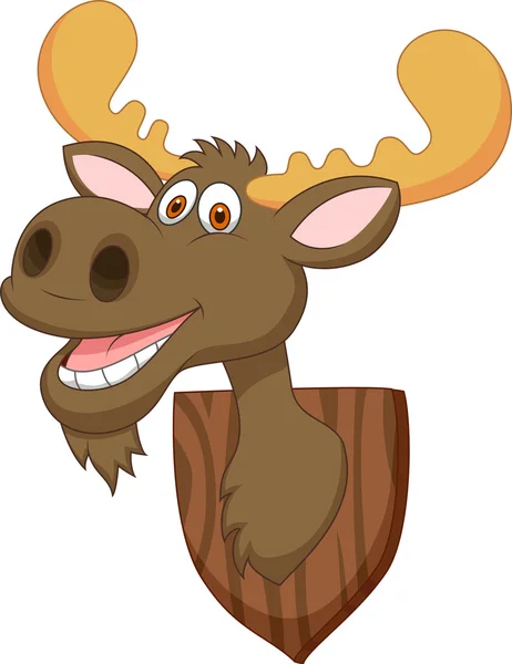 Funny moose head cartoon — Stock Vector