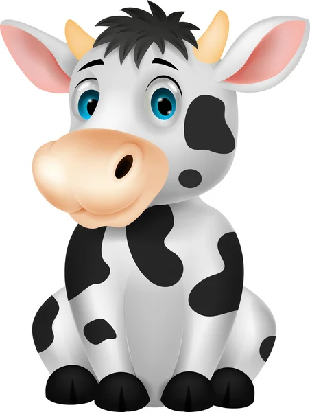 Cute cow cartoon sitting — Stock Vector