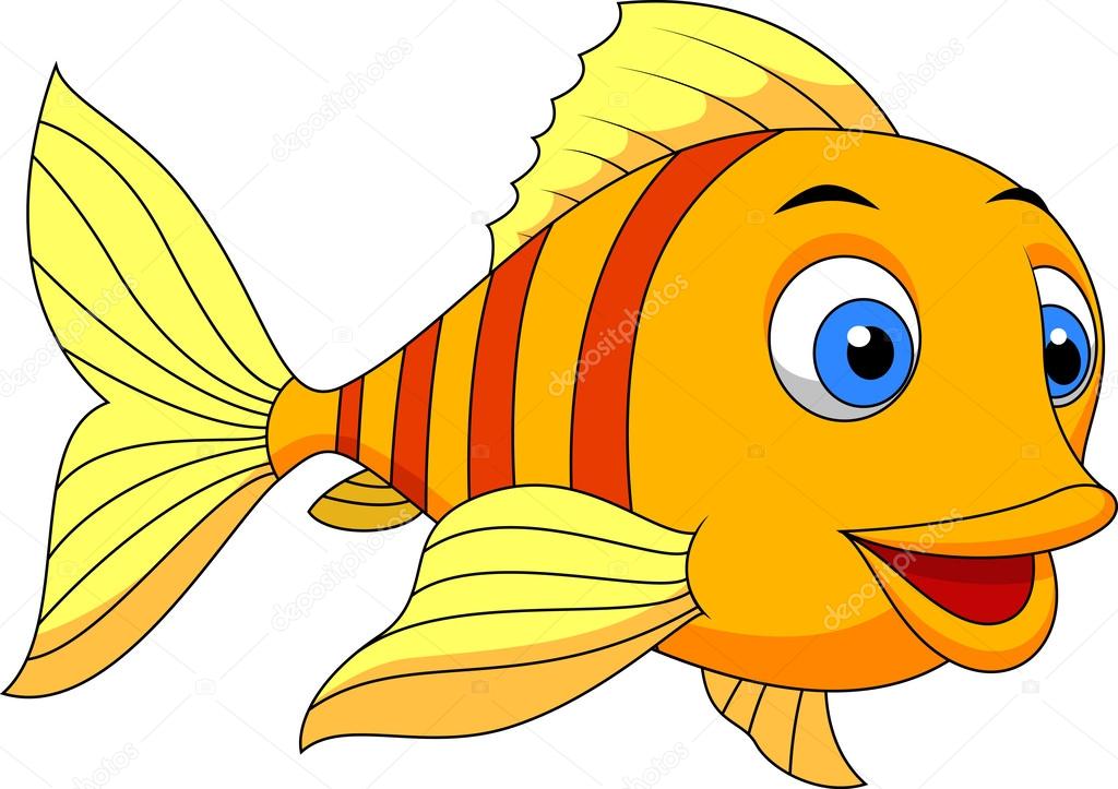 Fish Cartoon Clip Art - Animation - Cute Marine Vector Transparent