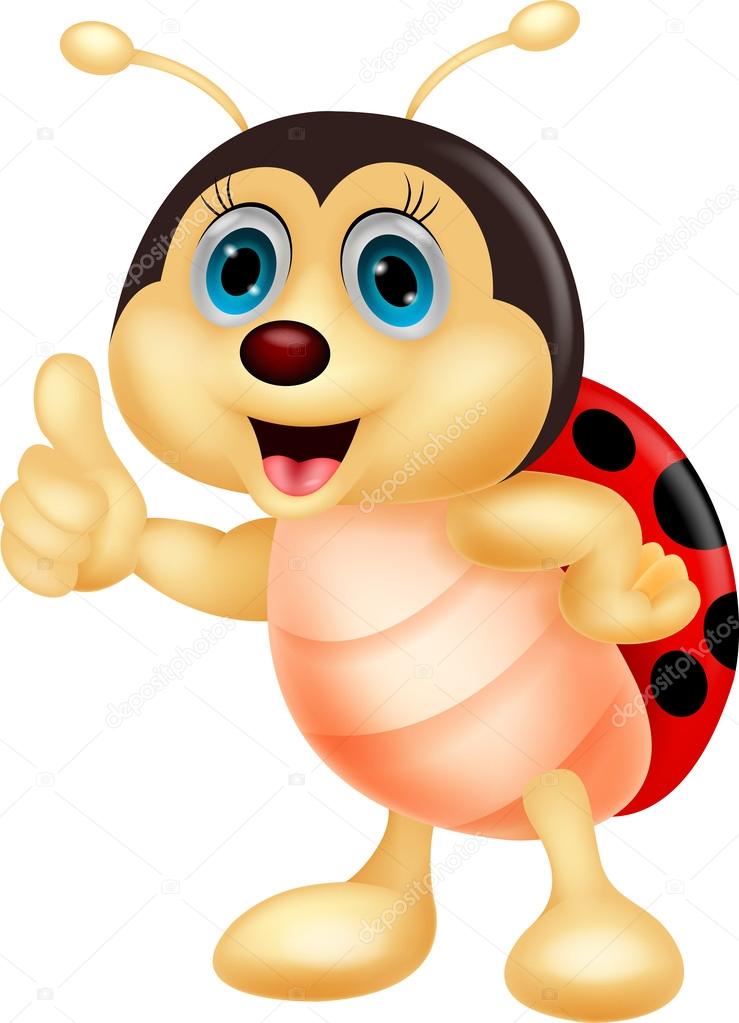 Cute ladybug cartoon thumb up