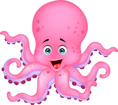 sevimli octopus karikatür