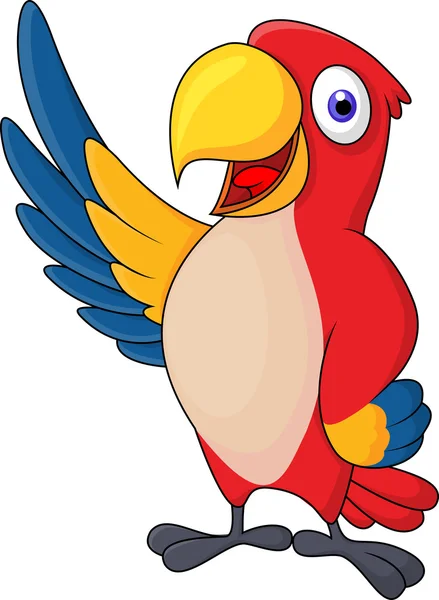 Guacamayo lindo pájaro de dibujos animados posando — Archivo Imágenes Vectoriales
