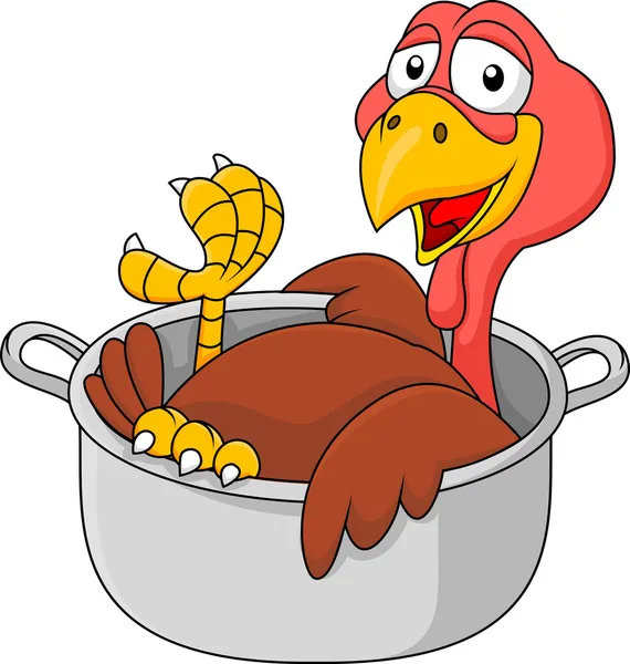 Turkey in the saucepan — Stock Vector