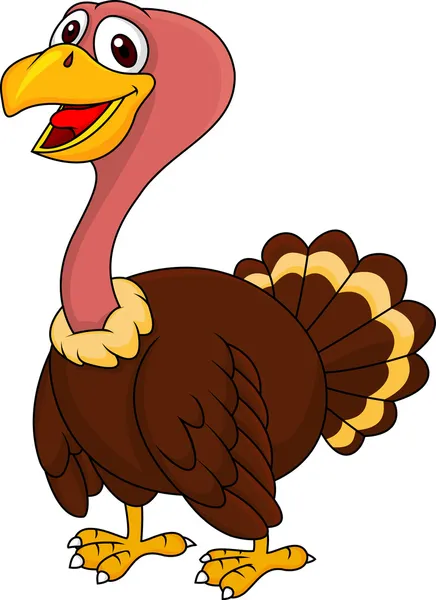 Bonita caricatura de pavo — Vector de stock