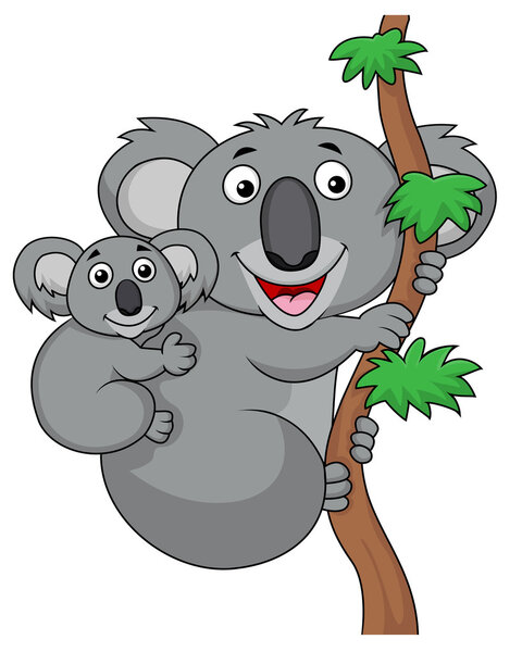 Mother and baby koala