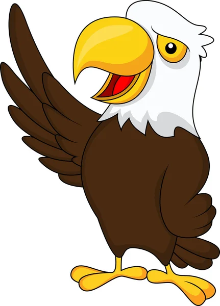 Desenhos animados de águia bonito acenando — Vetor de Stock