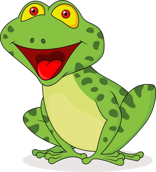 Funny frog cartoon — Stock Vector