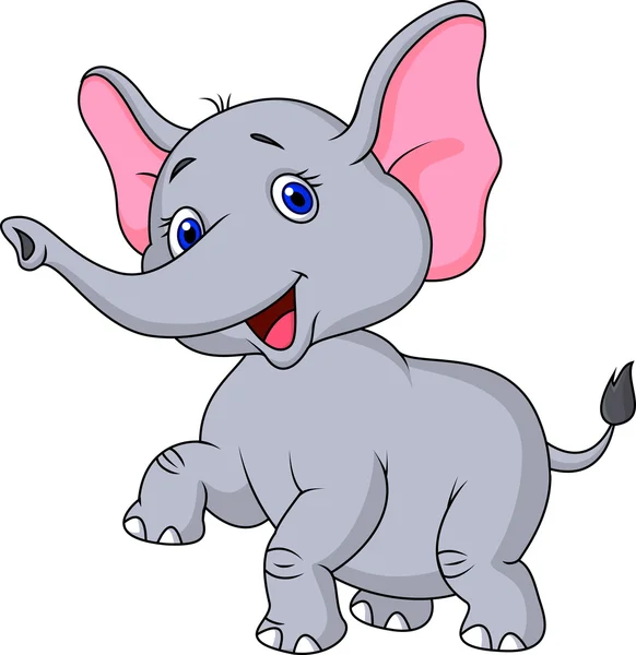 Niedlicher Baby-Elefant-Cartoon — Stockvektor