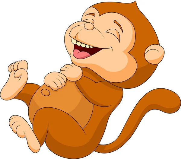 Χαριτωμένο πίθηκο γέλιο κινουμένων σχεδίων — Διανυσματικό Αρχείο